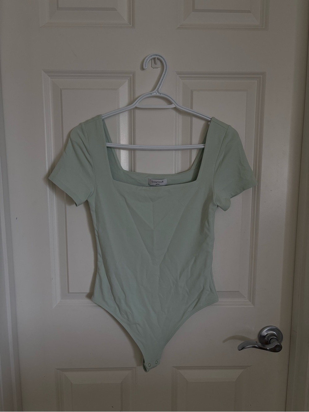 Babaton Mint Green Square Neck Bodysuit
